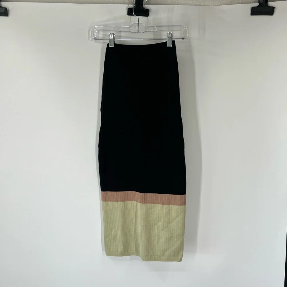 Free People Stop And Stare Set Knit Sleeveless Tank Knit Midi Skirt